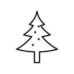 Fototapeta premium christmas tree line icon