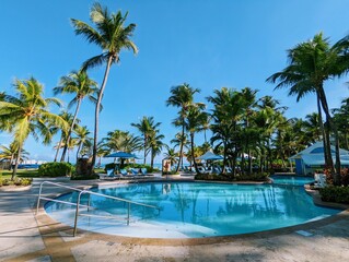 Obraz premium swimming pool in the resort