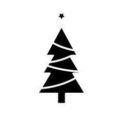 Obraz premium christmas tree glyph icon