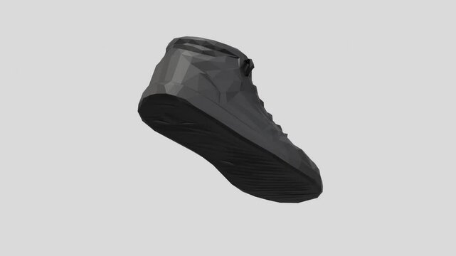 360-Degree Low-Poly 3D Rotating Sneaker