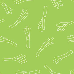 Obraz premium Outline Bunch of Leek Vector Seamless Pattern illustration Design