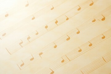 Vintage Music Notes Border on Textured Ephemera Background for Documents and Design