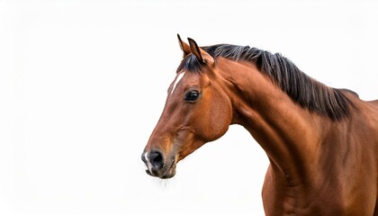 Fototapeta premium brown horse isolated on white background
