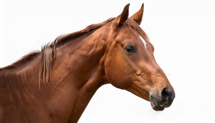 Fototapeta premium brown horse isolated on white background