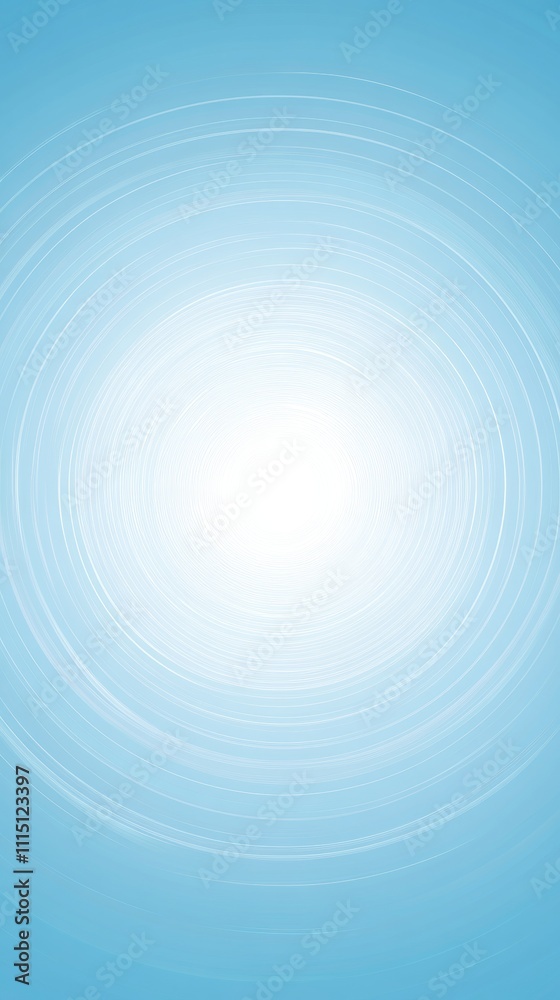 Poster radiating blue circular abstract pattern with concentric circles
