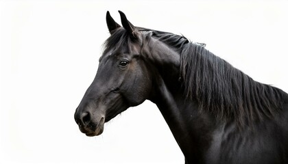 Obraz premium black horse isolated on white background