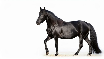 Fototapeta premium black horse isolated on white background