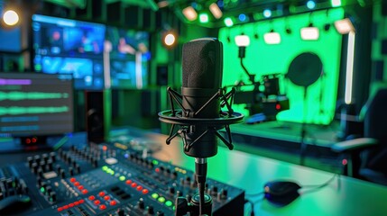 Digital Learning Studio: A studio featuring advanced multimedia tools like green screens, microphones, and video editing software to enhance digital learning and creativity.
