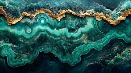 Polished malachite stones displaying vivid bands of green with mesmerizing natural patterns and textures showcasing the beauty and elegance of this captivating mineral