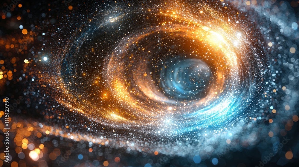 Poster epic cosmic tunnel journey through stars and neon lights digital art outer space 3d visualization su
