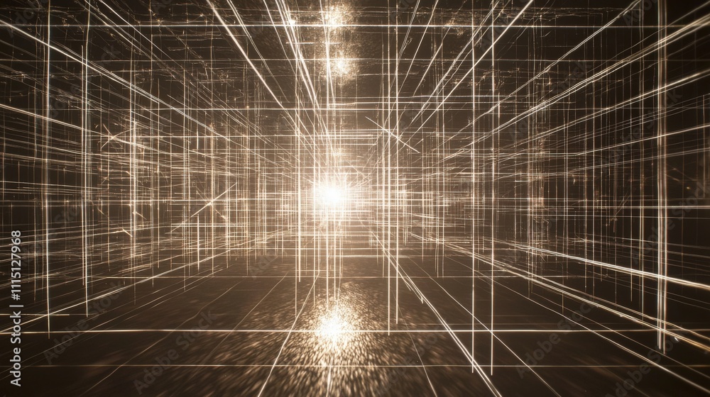 Leinwandbilder intricate laser grids transforming digital space futuristic environment visual art technology concep
