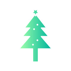 Obraz premium christmas tree gradient icon
