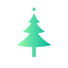 Fototapeta premium christmas tree gradient icon