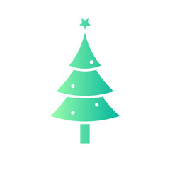 Obraz premium christmas tree gradient icon
