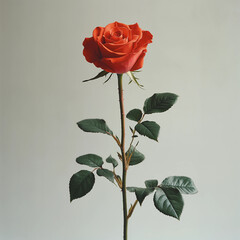 red rose on a white background