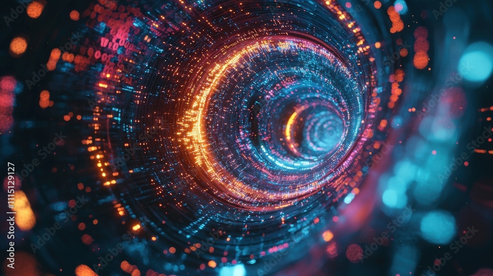 Fototapete Surreal time loop visualization digital realm abstract animation futuristic environment close-up view conceptual art
