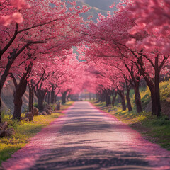 a spring day when cherry blossoms fly