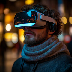 A man with a VR headset