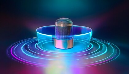 Voice recognition interface, sleek design, 3D illustration, voice, speech, clarity, sound.