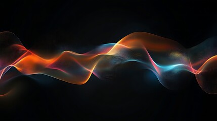 Obraz premium Abstract Black Background with Radiant, Colorful Glowing Lines