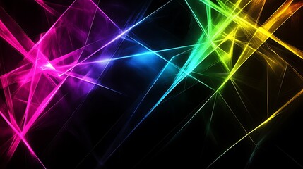 Colorful Glowing Lines Form Abstract Patterns on a Black Background