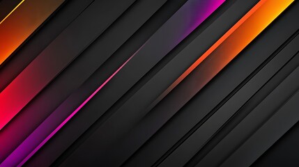 Obraz premium Colorful Shapes Glow Elegantly on a Black Abstract Background