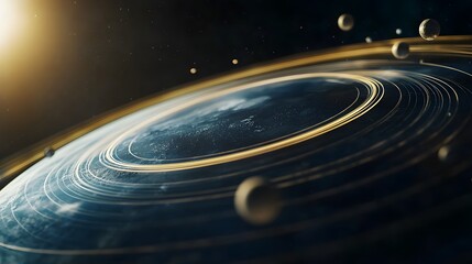 Earth axis diagram illustration showing the tilt of the Earth's rotational axis relative to its orbital plane, explaining the cause of seasonal changes and the distribution of sunlight.