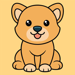 Fototapeta premium Cute Baby Teddy Bear Dog Sitting Vector Illustration Design 