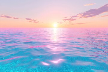 Obraz premium Tranquil Pastel Sunset Over the Ocean