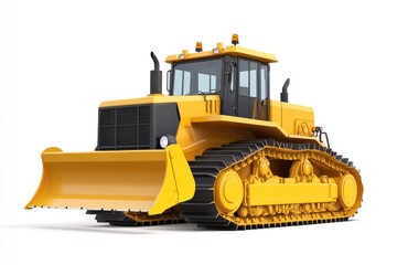 Fototapeta premium Powerful Bulldozer Moves Earth Efficiently and Safely on Construction Sites