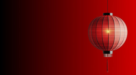 Obraz premium Chinese New Year, Chinese lantern with space for text, created with Generative AI technology.