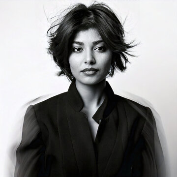 Black and White Portrait of an Indian Woman