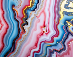 Fototapeta premium Elegant Pink Blue Gold Marble Texture Swirls Abstract Background Design