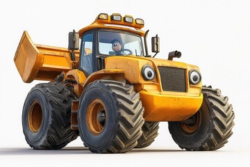 Fototapeta premium Powerful Dumper Truck Drives Loads Efficiently Across Construction Sites