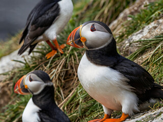 Naklejka premium atlantic puffin closed up