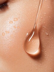 Fototapeta premium Close-Up of Luxury Hydrating Serum Being Applied to Skin