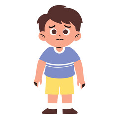 Fototapeta premium Worried Little Boy Children Expression 