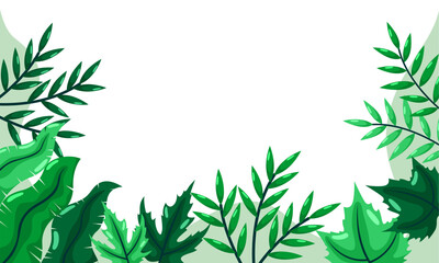 nature background with tropical leaf border