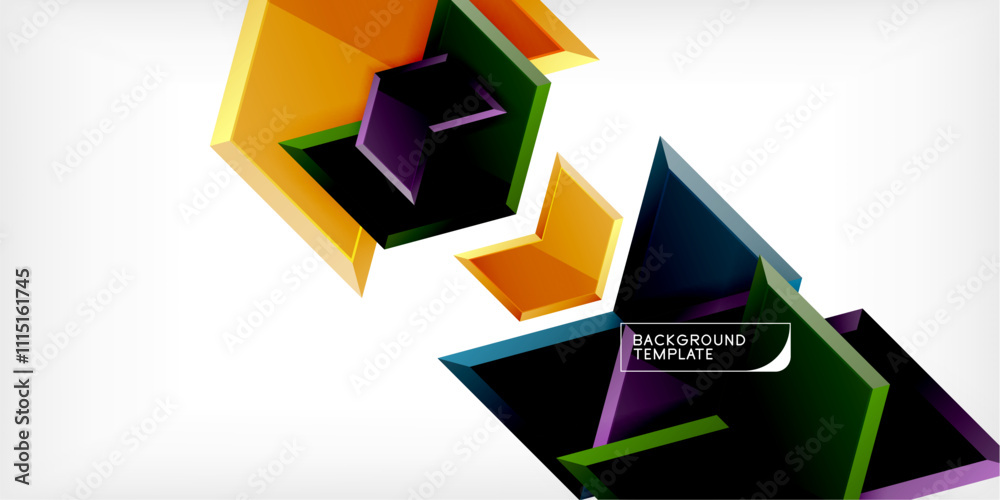 Poster vector 3d arrow techno design template