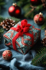 Christmas Gift with Cozy Knitted Wrapping