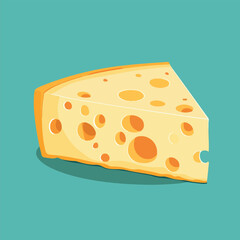 Piece of Cheese vector illustration on isolated background