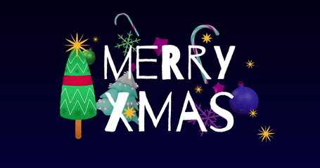 Image of christmas greetings text and decorations © vectorfusionart