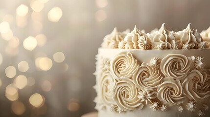 Elegant Floral Wedding Cake. Delicate beauty and culinary artistry concept