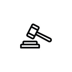 Fototapeta premium Gavel icon set. judge gavel symbol vector