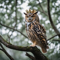 Obraz premium great horned owl in tree