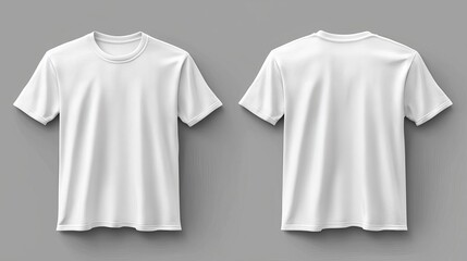 A blank white t-shirt displayed from the front and back, perfect for design mockups or fashion presentations.