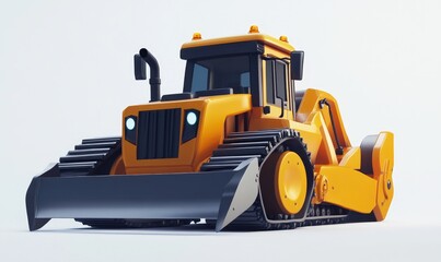 Fototapeta premium Powerful Bulldozer Moves Earth Efficiently & Safely on Construction Sites