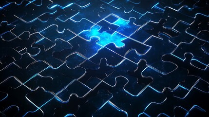 Fototapeta premium Puzzle completion concept digital background graphic design abstract