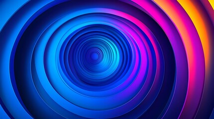 Naklejka premium Vibrant Modern Art with Circular Forms and Gradient Color Layers