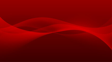 Smooth glowing waves flowing on dark red gradient background with empty space for luxury, dynamic and elegant design